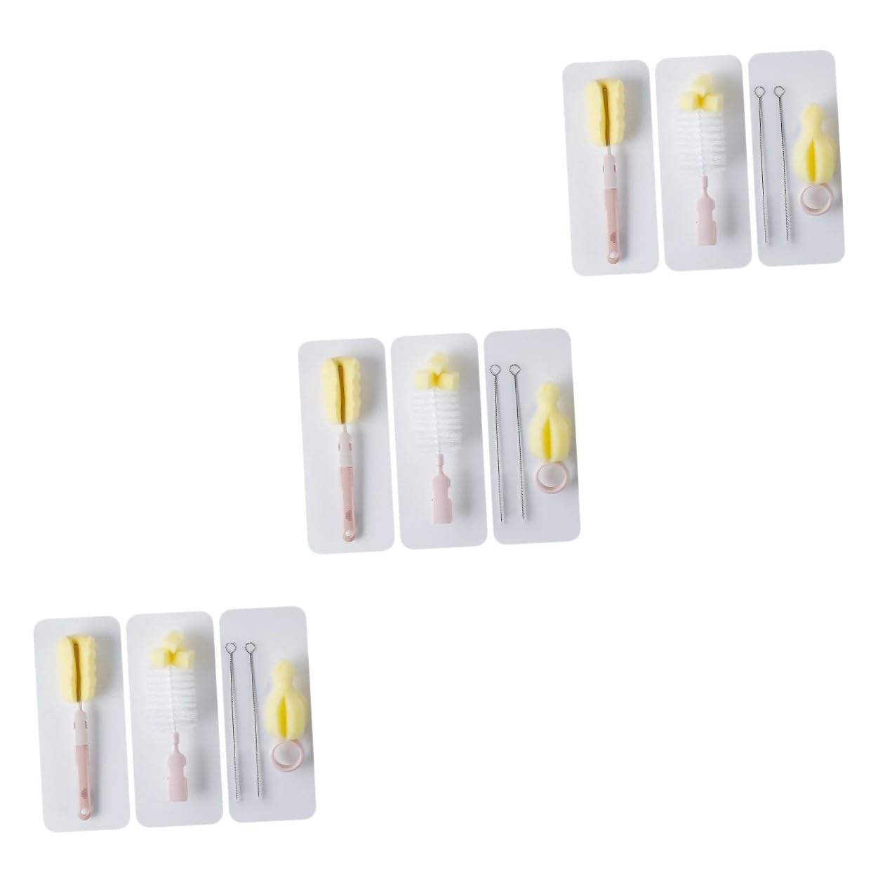 Healeved 3juegos Cepillo De Limpieza para Biberones Mango y Cepillo para Sorbete De Diseño Ergonómico para Botellas Altas y Estrechas