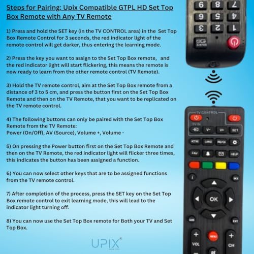Image of Upix Compatible for Dish TV HD Set Top Box Remote No. 939 | Exact Match Will Only Work