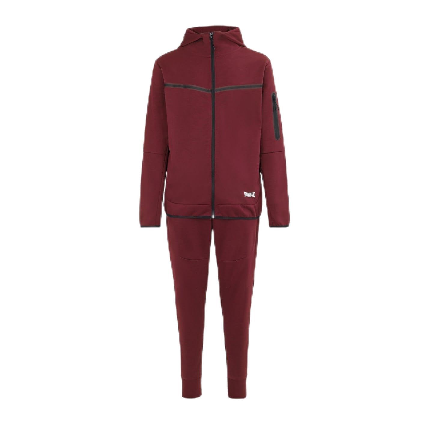 Lonsdale Mens Track Suit Burgundy M