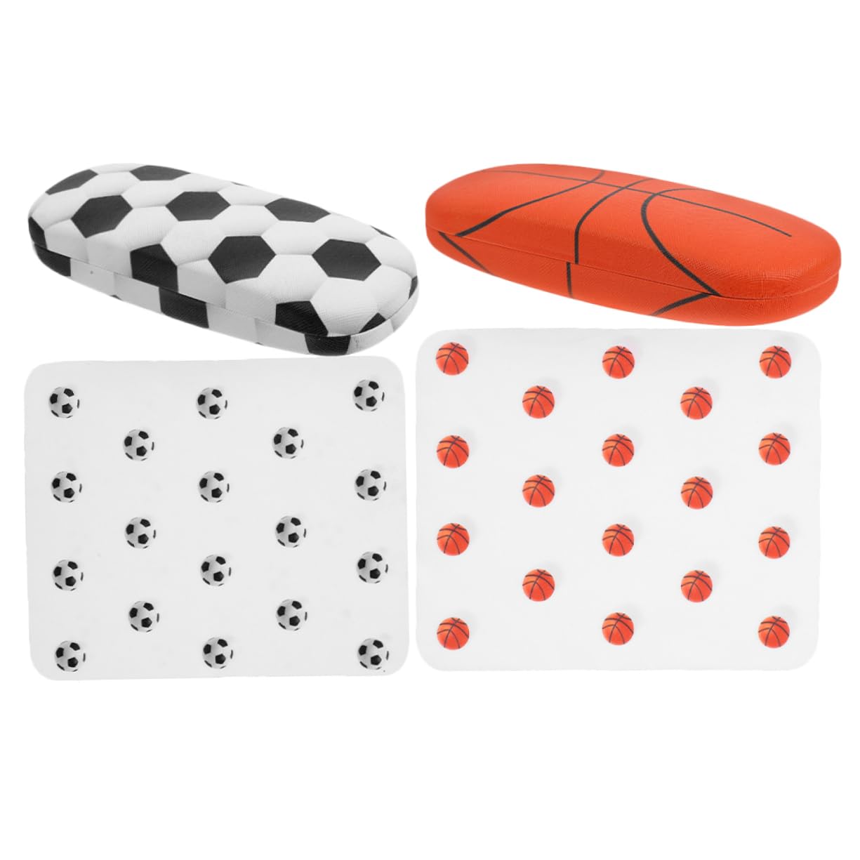 FRCOLOR Sunglasses Protector Case with Soccer Basketball Patterns Durable Hardshell Case for Women Men Kids