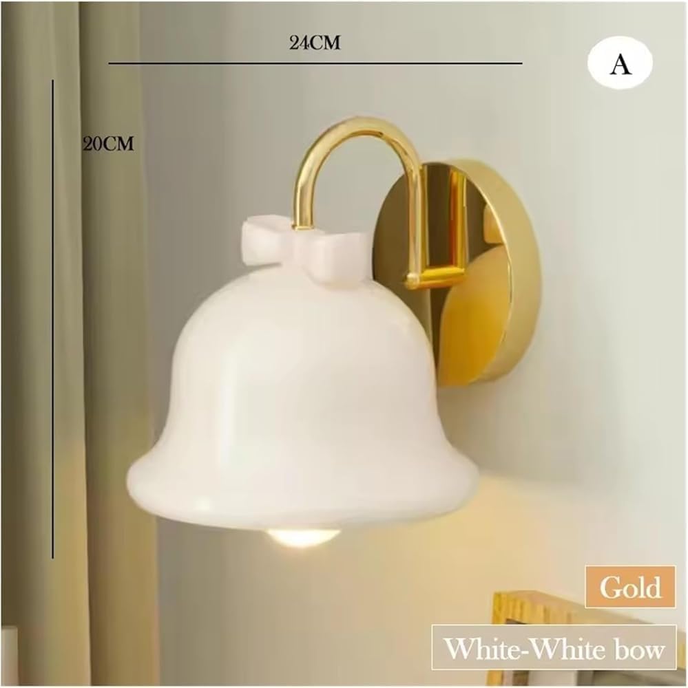 Księżniczka Sypialnia Biała Księżyca Lampa ścienna Dzwonek - Nowoczesna artystyczna lampa LED do pokoju dziecięcego - Ciepłe i romantyczne oświetlenie - T-155 (BIA