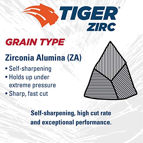 Image of Weiler 59735 Tiger Zirconia Alumina Resin Fiber Sanding & Grinding Disc, 4-1 /2 inch Diameter, 80 Grit, 7 /8 inch Arbor Hole (Pack of 25)