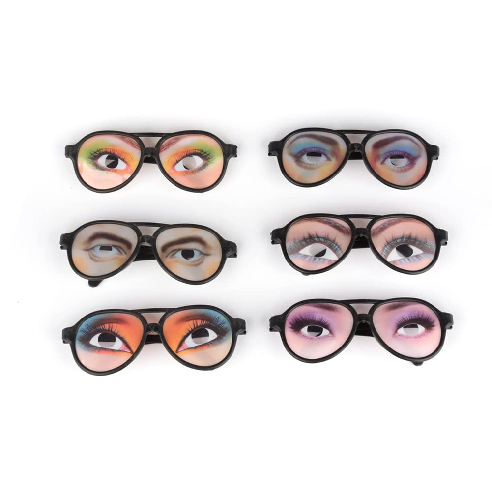 Hoveeluty Boys Colorful 2 Pcs Funny Glasses Halloween Trick Toy Fe Eyes Glasses Prank Eyeglass Party Props(Random Color)