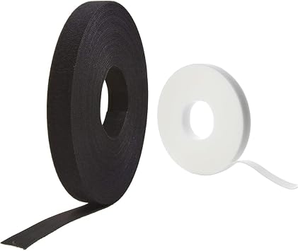 45 Ft x 3/4 in Black and White Heavy Duty ONE-WRAP Self-Gripping Double Sided Cut to Length Straps Bundle
