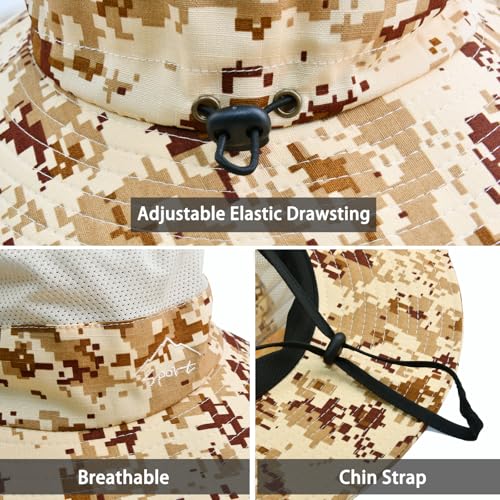 Image of Sun Hats for Men Women Fishing Hat UPF 50+ Breathable Wide Brim Summer UV Protection Hat