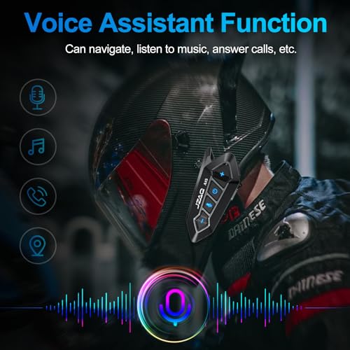 JZAQ Motorcycle Helmet Bluetooth Headset Speaker,Outdoor Motorcycle Helmets with Noise Cancellation Ultra-Thin Wireless Bluetooth Headphones Riding/Skiing/Sport 1000mAh IP67 Waterproof