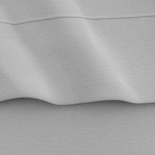 Image of Amazon Basics 3 Piece Bed Sheets Set, 100% Cotton Jersey, Includes Super Soft, Flat and Fitted Sheets, Pillowcase, Toddler, Light Gray, Solid