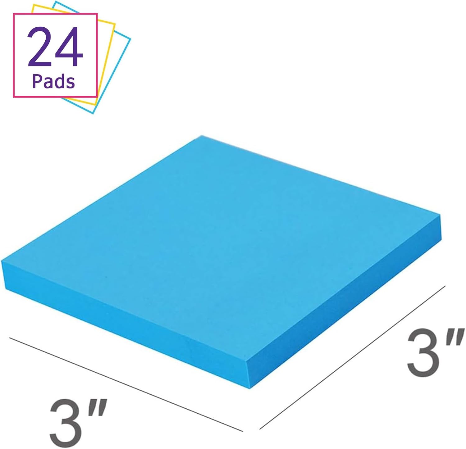 24 Pads - 76 x 76 mm Sticky Notes, 8 Colors Post Self Stick Notes Pads Bright Stickies Colorful Super Sticking Memo Pads,for Office, Home, School, Meeting, 82 Sheets/pad,1968 Sheets Total 3 51IKuBpVCeL. AC SL1500