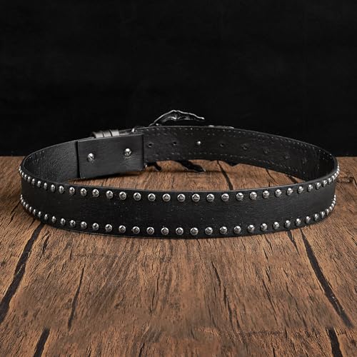 Punk PU Leather Belt Gothic Skull Head Buckle Waist Strap, Skeleton Head Waistbands, Decor Waist Belts4