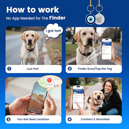 PawView 2 Packs QR Code Dog Tag UK -Personalized Pet ID Tag Resin Dog Collar Tag for Lost Pet Recovery, Real-time scan alerts - Image 4