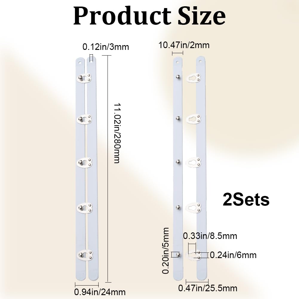 GORGECRAFT 2 Busks Corset Acier 28 Cm – Fermeture Crochet Boutons Argentés, Couture Robe Mariée & Corset