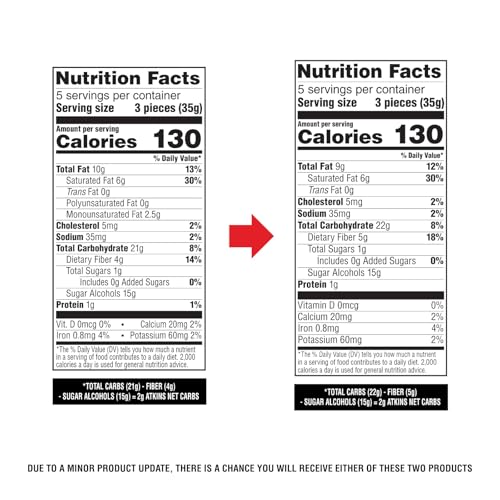 Image of Atkins Endulge Milk Chocolate Caramel Squares, Dessert Favorite, Good Source of Fiber, 1g Sugar, 90 Count
