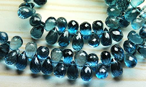 Gouttes London Blue facettées topaze 7-8mm pour créer un cadeau de mariage inoubliable