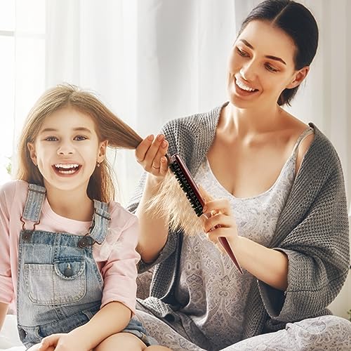 Haarbürste Sleek Bun Teasing Hair Brush Wildschweinborsten Weiche Naturborsten Toupierbüste Holzgriff für Sleek Zopf