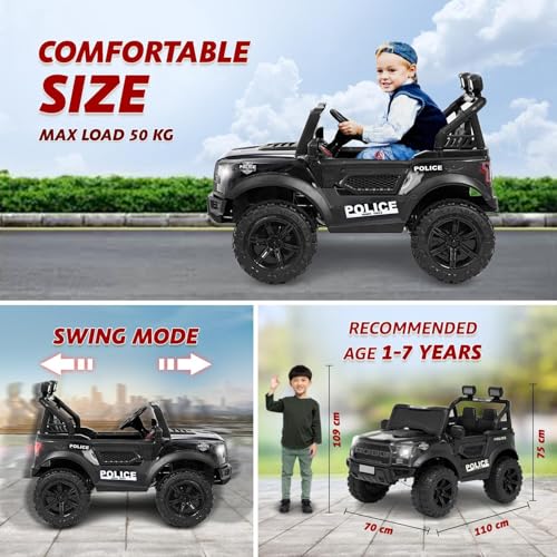 Image of Kawaii Kids 12V 4x4 Battery Operated Ride-On SUV for Kids with Parent Remote Control, Bluetooth, LED Lights, Corrosion-Resistant Paint, Big Size Electric Car for Boys & Girls Age 2-8 Years