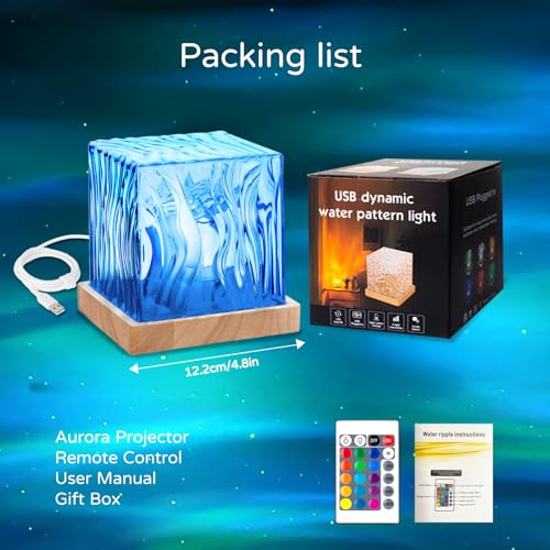 Image of Northern Lights Projector,4.5 inch Aurora Light Projector Luminorthe Cube Lamp Mood Ambient Lighting with 16 Colors and Aurora Drift Effects for Room Decor Teen Girl Gifts Classroom