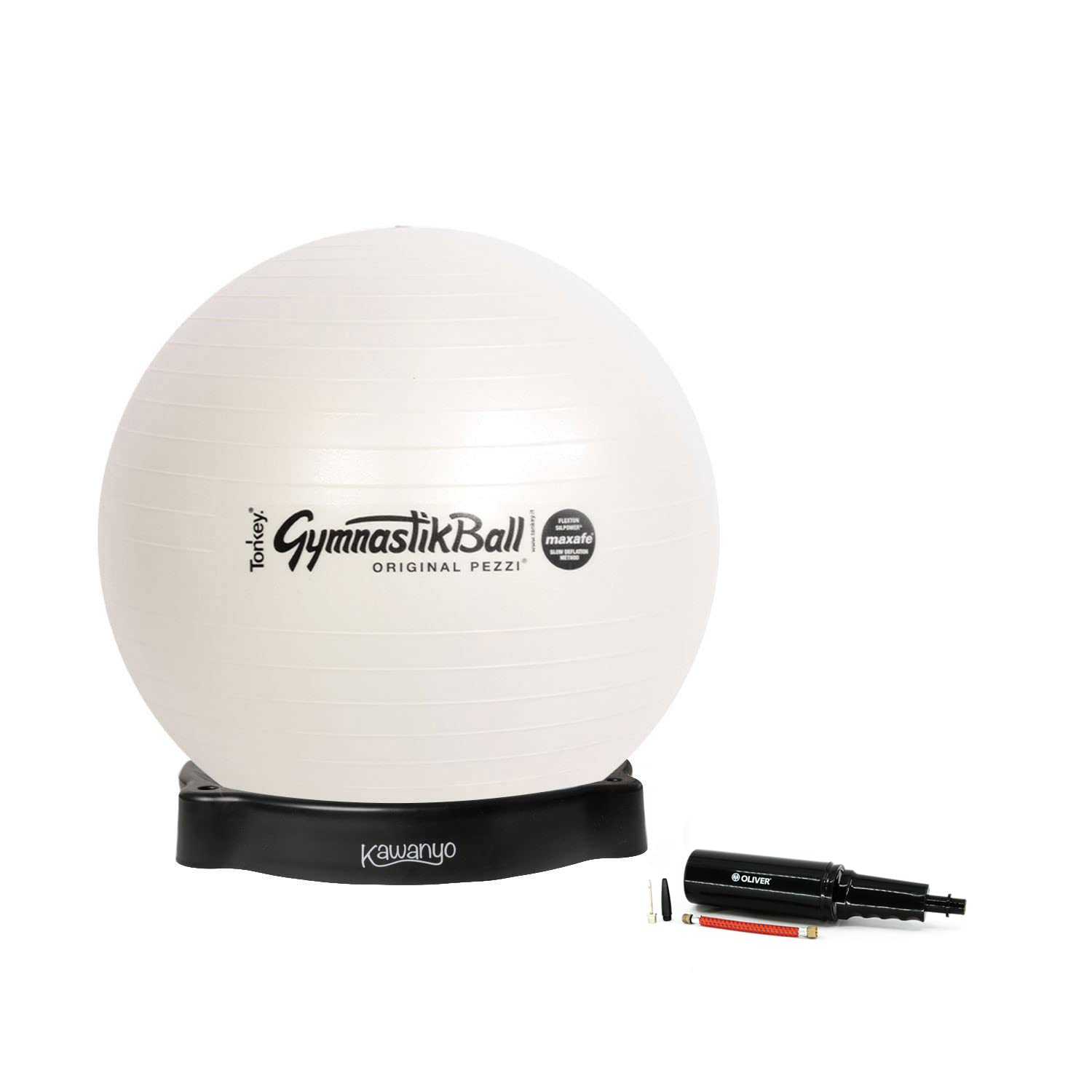 Oryginalna piłka Pezzi MAXAFE 75 cm z miską na piłkę i pompką kombi pearlwhite