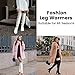Clothirily Leg Warmers - Fashion Knit Neon Leg Warmers for Women 80s Sports Party Yoga Accessories, White