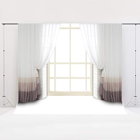 Amazon Kate 2 2x1 5m 背景布 窓口 背景 カーテン 撮影 背景布 白い 窓 写真背景 撮影 スクリーン 不透明 撮影布 写真館 撮影スタジオ用 Kate 家電 カメラ