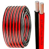 6 Gauge Wire 10 FT Copper Clad Aluminum CCA 600V, 6/2 AWG Flexible Car Amplifier Power Cable for Automotive, Audio, RV, Trailer, Battery and Speaker