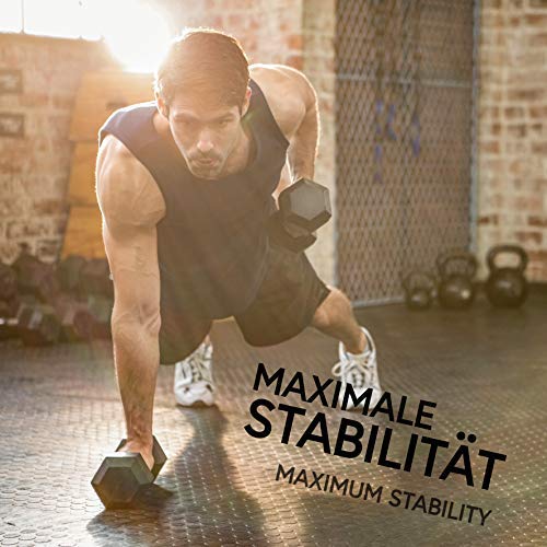 POWRX Hexagon Dumbbells (paar) incl. training | 2-32,5 kg | gerubberd | anti-slip, verchroomde handgrepen | dumbbell set… - Afbeelding 4