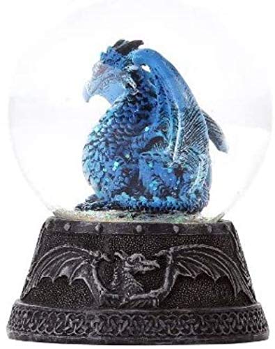 Pacific Giftware Dragon Ball Water Globe with Glitters 80mm Resin Figurine Home Decor Gift Collectible (Quicksilver Blue)