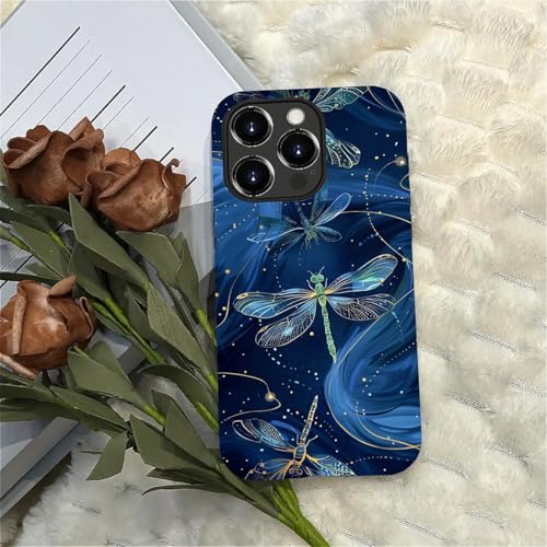 Coque iPhone 13 Pro Max silicone liquide libellules bleu vert mat - 6