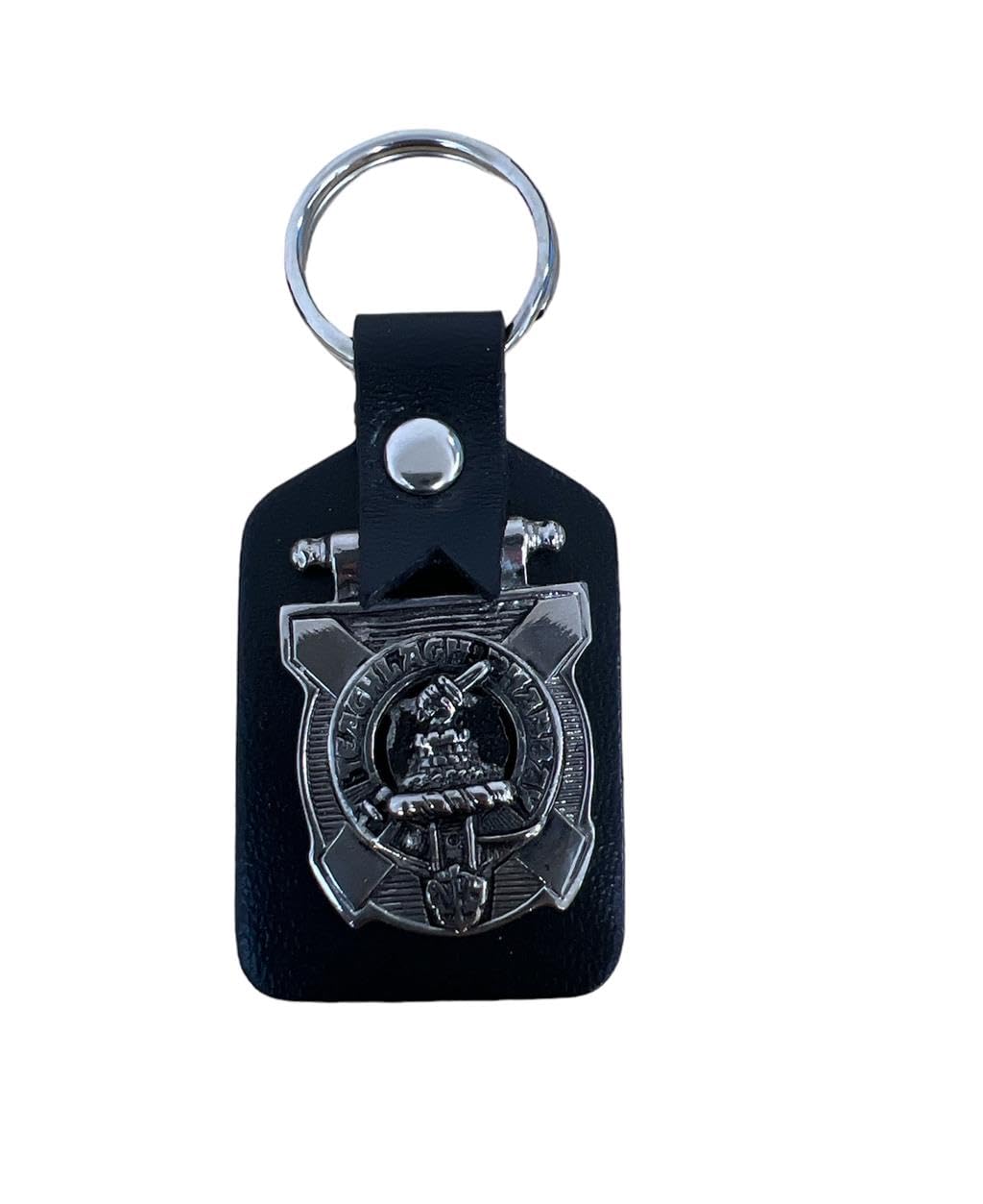 Kilts Wi Hae Morrison Clan Crest Pewter & Leather Keyring Key Fob