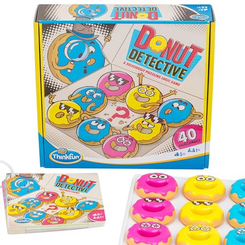 ThinkFun Donut Detective A Deliciously Puzzling Logic Game | Strengthens Problem-Solving Skills with 40 Challenging Puzzles | Ages 8+