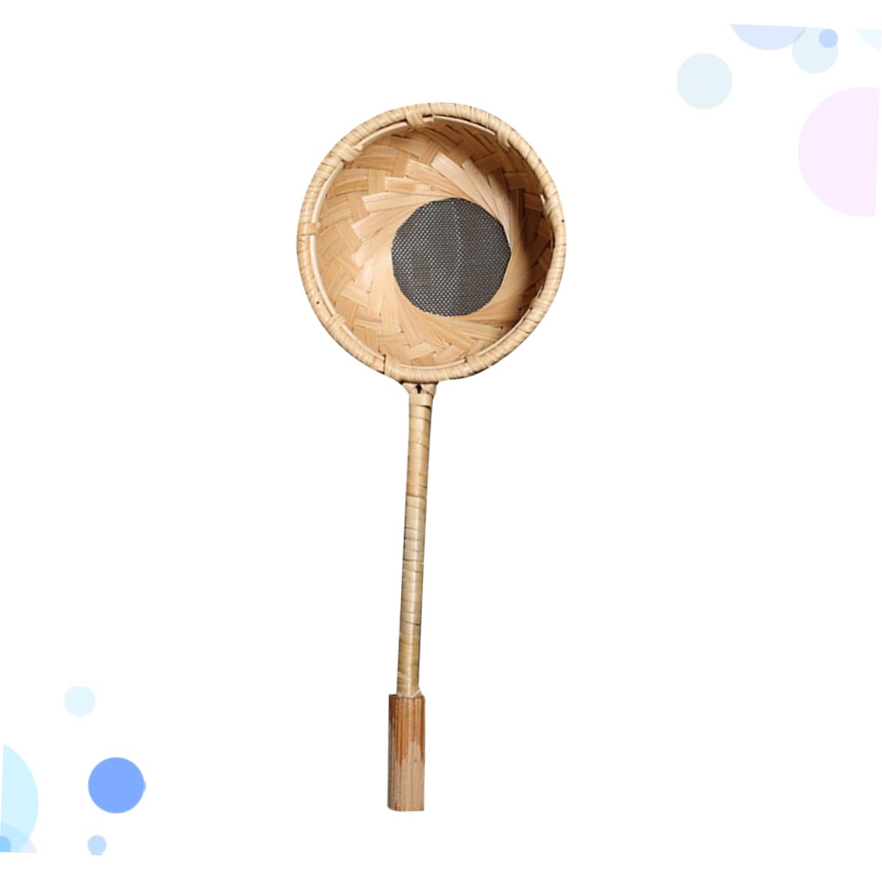 Ciieeo Handmade Bamboo Rattan Tea Strainer Long Handle Mesh Tea Filter Teacup Teapot Accessory Safe