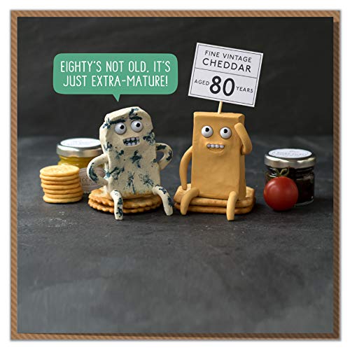 Eightys Not Old Its Just Extra-Mature! Funny Cheesy 80th Birthday Card