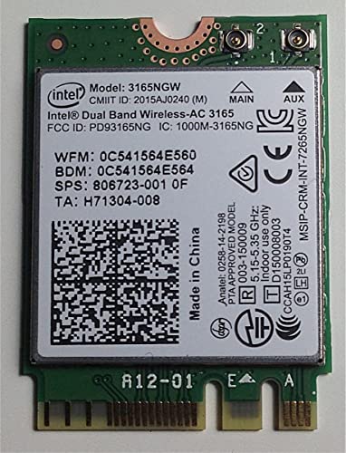 INTEL WIRELESS-AC 3165 3165.NGWG DUAL BAND 1X1 AC+BT M.2 BROWN BOX