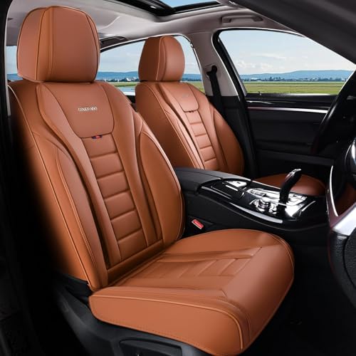 Image of Coverado Car Seat Covers, Front Covers for Cars, Car Seat Cover Front Seats, Automotive Seat Cover, Waterproof, Leather Car Seat Cushion, Universal Interior Covers Seat Protectors for Most Cars