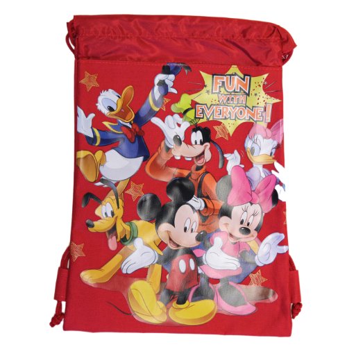 Red Mickey and Friends Drawstring Backpack - Large Drawsting Bag