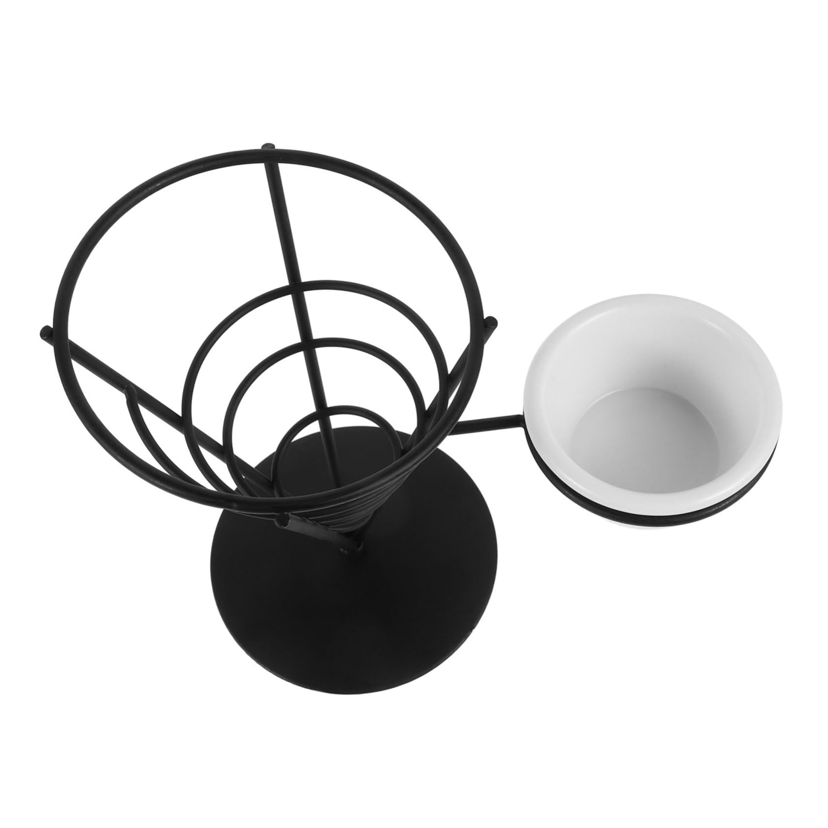 ABOOFAN Snack Rack Chips Small Cones Fry Stand Serving Holder French Fries Racks Sir Snacks Snack Display Hotel Tableware Kitchen Tool Restaurant Tableware Snack Basket Black Wrought Iron