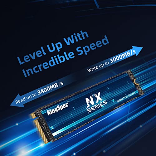 KingSpec 2TB M.2 NVMe Gen3x4 SSD, High Speed M.2 2280 PCIe SSD - up to 3400 MB/s, Internal SSD with 3D NAND Flash, for D - Additional View