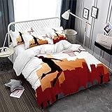 Sports Bedding 3Pcs Queen Size Boys Bedding Set Sports Duvet Cover Basketball Theme Boys Duvet Cover...