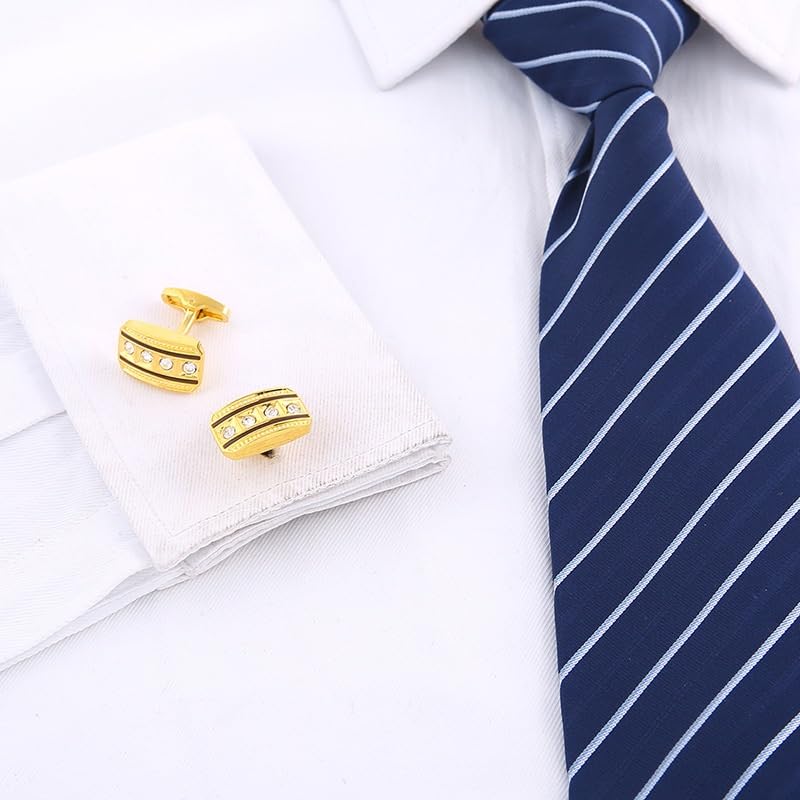 Mancuernillas cuadradas con circonita para hombre miniatura 4