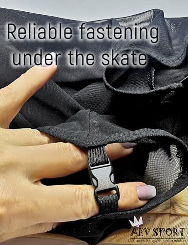 Image of Women Mesh Tights for Figure Ice Skating with Seam over the Heel of the Boot