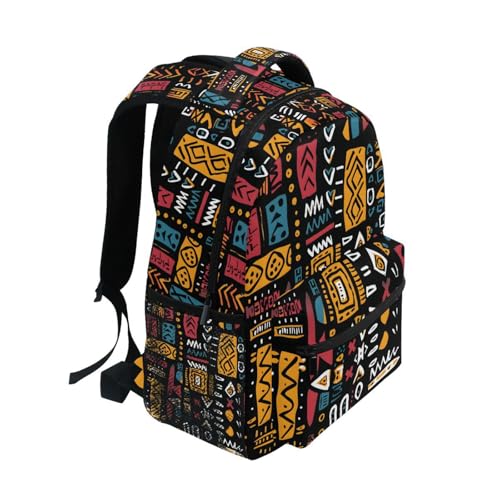 Backpacks for School, African Geometric Print Red Yellow School Bag for Boys Girls Kids, 16 Inch Bookbags Bagpack for Travel Classroom2
