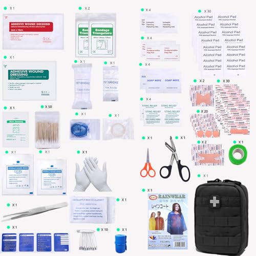 Carlebben EMT Pouch MOLLE Ifak Pouch Tactical MOLLE Medical First Aid Kit Utility Pouch (With Medical Supplies) - Image 3