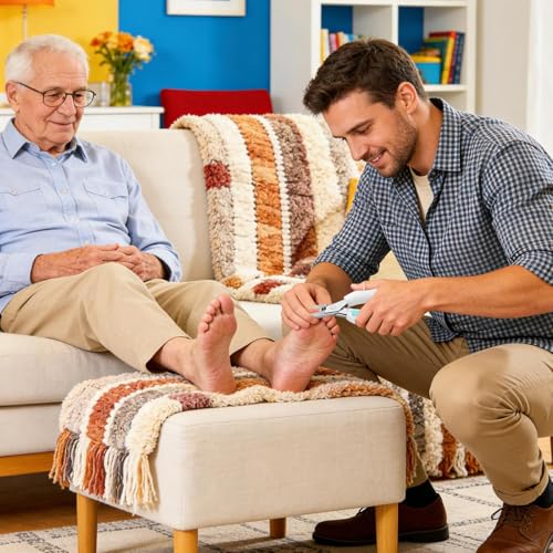 Cążki Do Paznokci U Nóg Dla Seniorów - Stal nierdzewna, ergonomiczny długi uchwyt | Cążki do grubych paznokci dla seniorów | na podróże, akademik, podróże służbowe, usuwanie biżuterii, cięcie