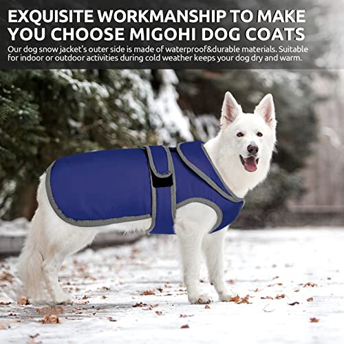 Migohi Reflective Waterproof Windproof Dog Coat Cold Weather Warm Dog Jacket Reversible Stormguard Winter Dog Vest For Small Medium Large Dogs (Navy, M) #TOP6