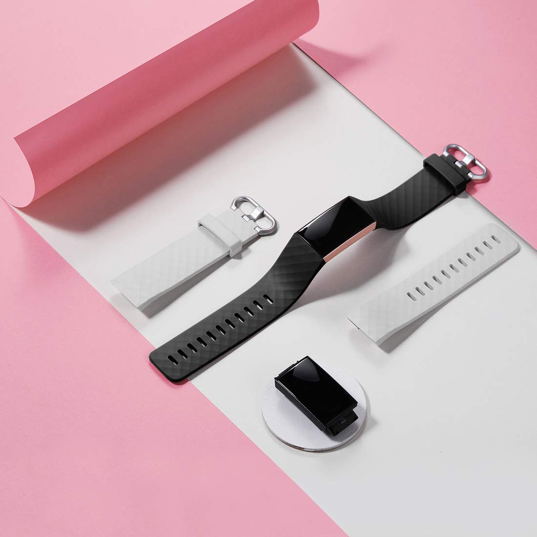 Faliogo 2 Pack Replacement Bands Compatible with Fitbit Charge 3 Bracelet/Fitbit Charge 4 Bracelet - Image 2