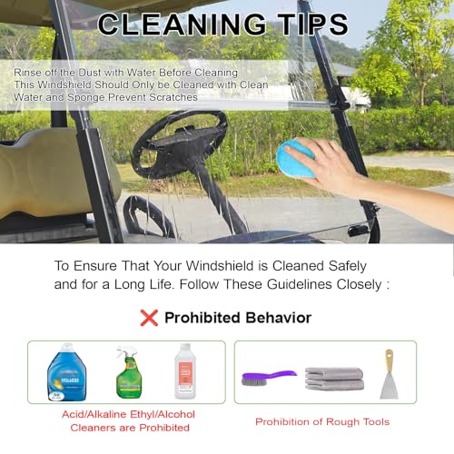 EZGO RXV Windshield , Tinted Golf Cart Foldable Windshield Fit for EZGO RXV 2008-UP Gas & Electric Model, PC UV Resistant by FIXHAWK - Image 8