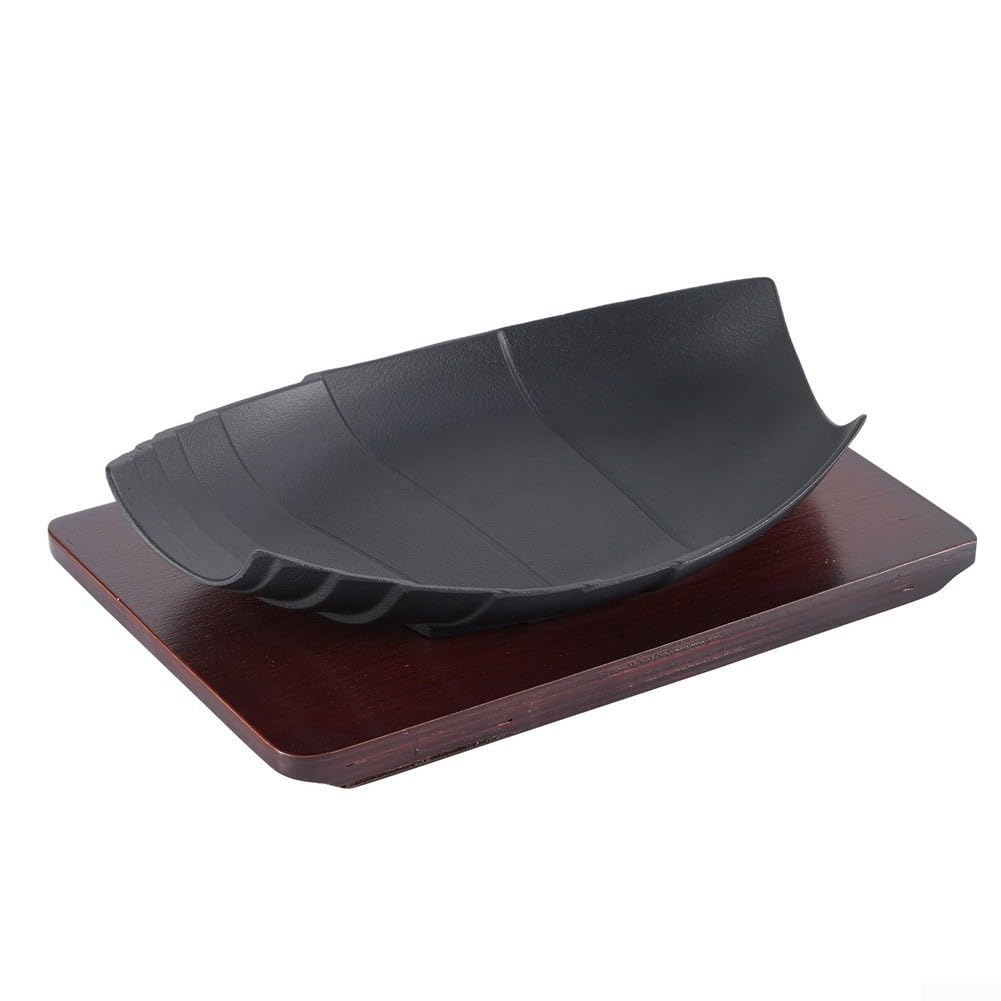 Sartén rectangular para parrilla de hierro fundido, 30 x 19 cm, resistente