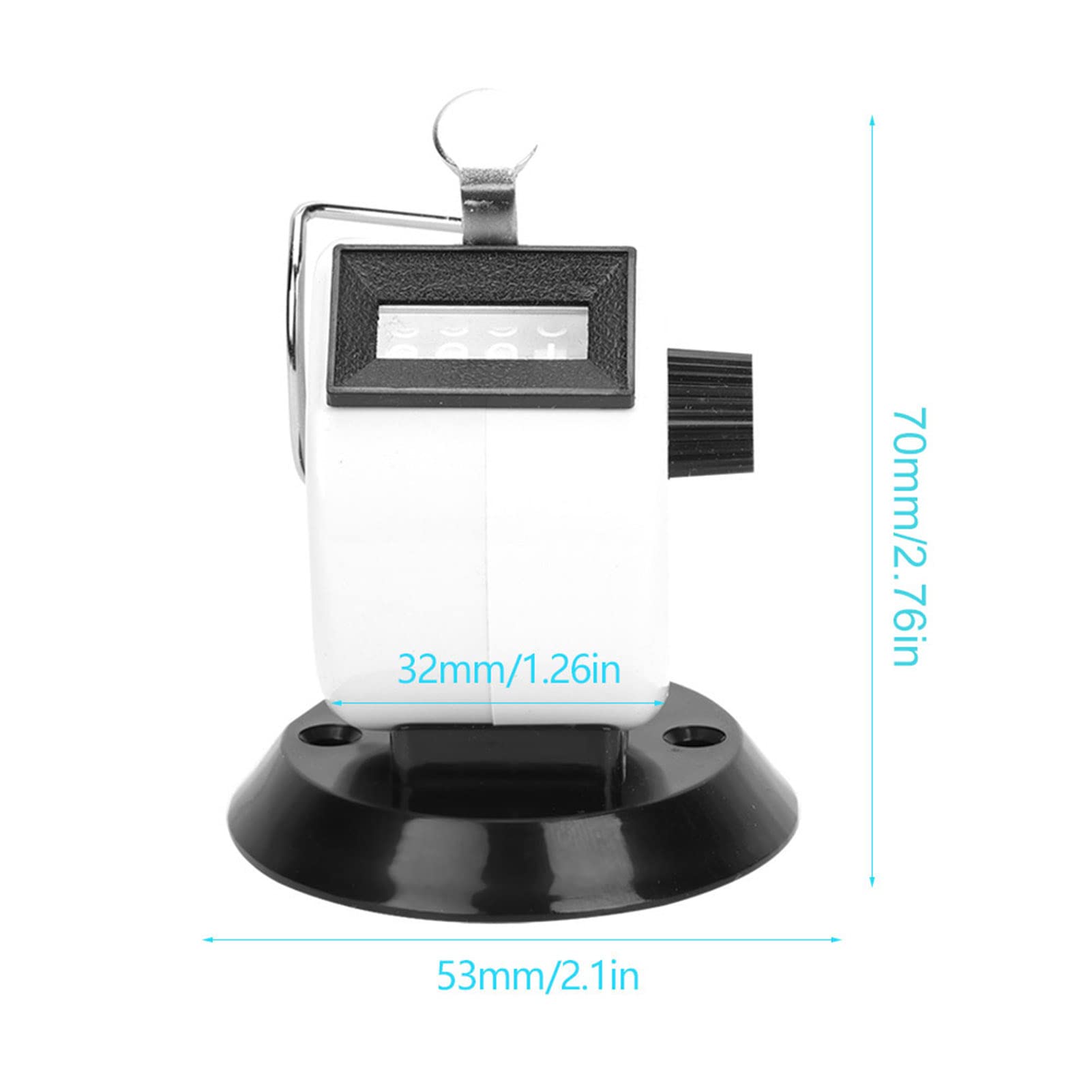 Fafeicy Hand Tally Counter, Berm Manual Tally Counter 4 Position ABS Shell Counting Tool Mechanical Desktop Point Counter Can, Track and Field Lap Counters (White)