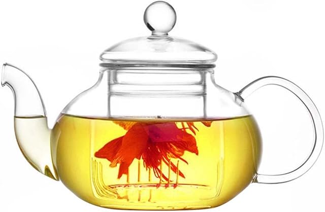 huateng Teapot with Infuser Glass Teapot 400 ml / 600 ml Borosilicate Glass Tea Pots Tea Strainer for Loose Leaf Tea
