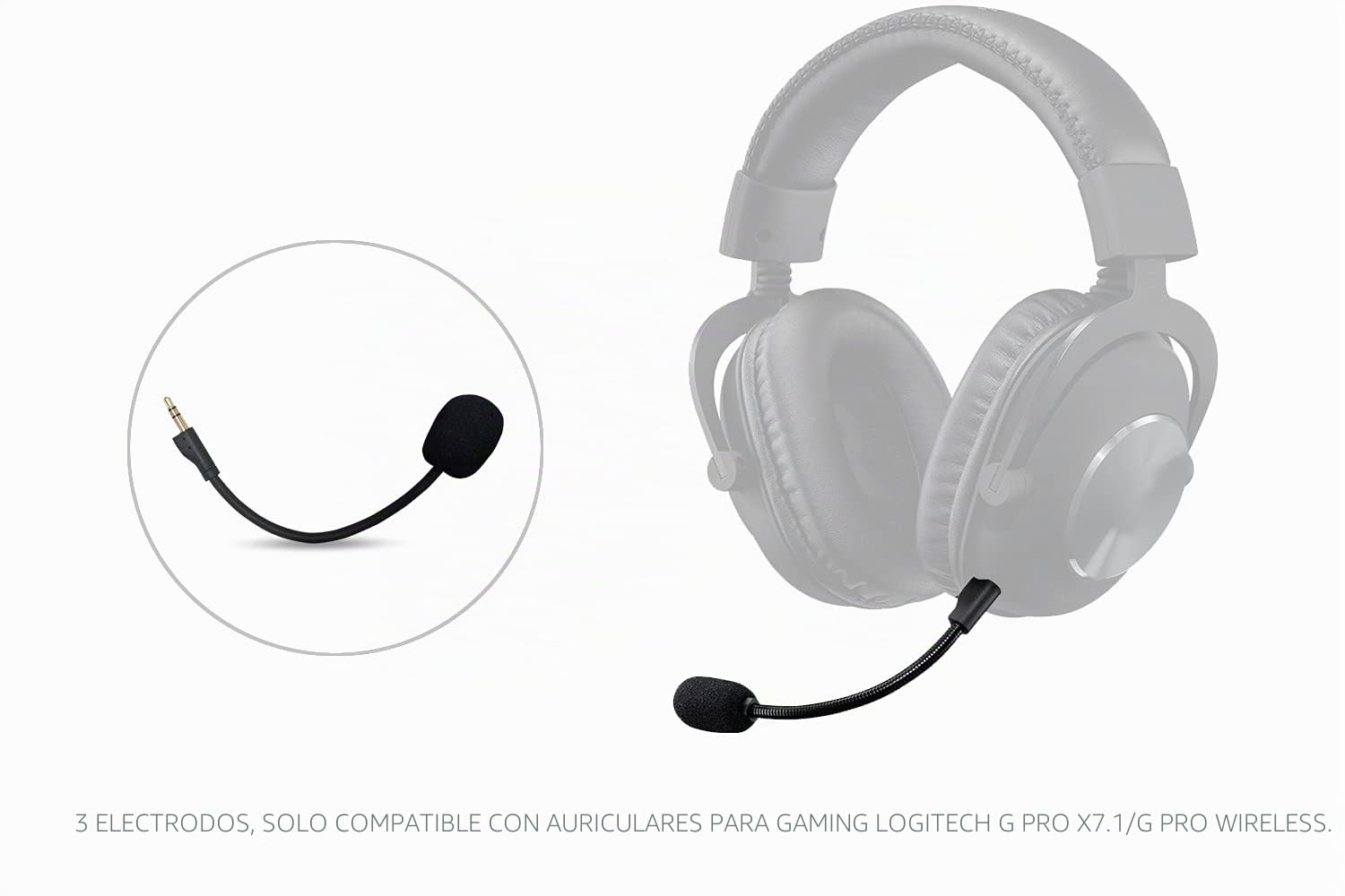 Micrófono de juego de repuesto para Logitech G Pro y G Pro X Gaming Headset en PS4 PS5 Xbox One PC, micrófono desmontable de 3,5 mm