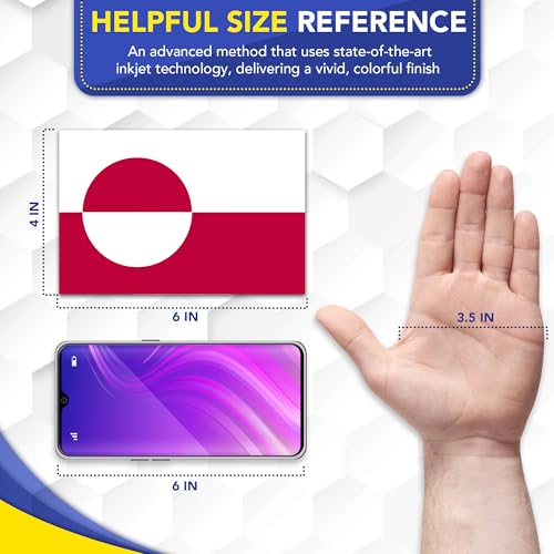 Image of Magnet Me Up Greenland Flag Car Magnet - 4x6 Inch, Magnetic Decal for Vehicles, Trucks, and Mailboxes - Weatherproof & UV Resistant National Flag of Greenland, Kalaallit Nunaat, Made in USA
